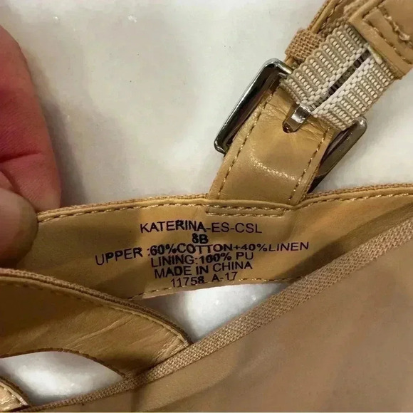 Lauren Ralph Lauren Katerina Espadrille Wedge Sandals Ivory Size 8 - Picture 9 of 10